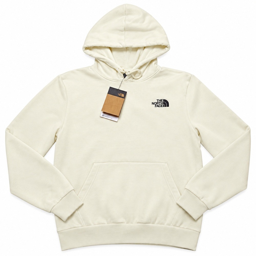The North Face M Evo Pack Hoodie Mens Small White Dune Fleece Logo Pullover NEW